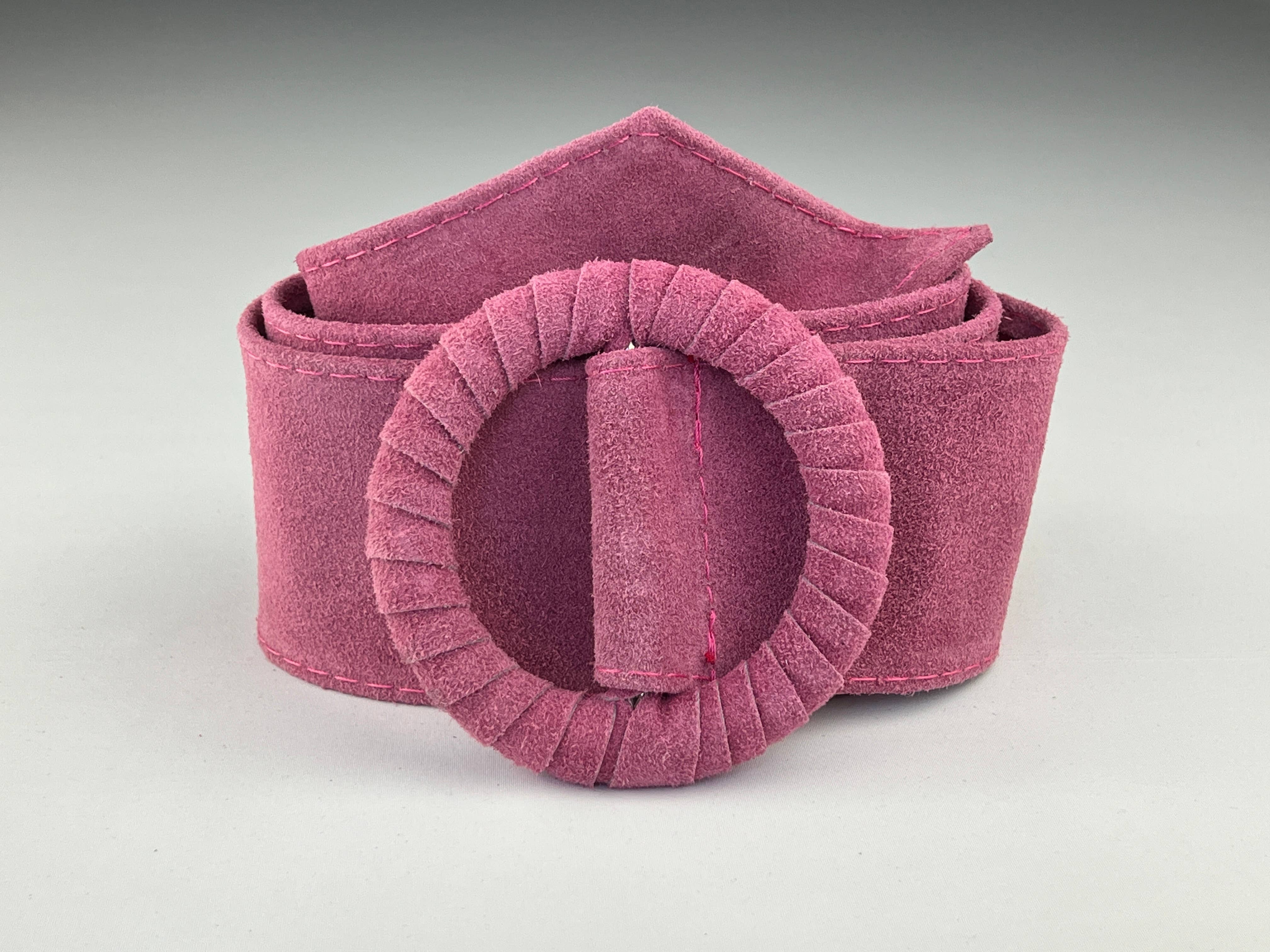 L'Emotion - Venta al por mayor Cinturón - Mujer - Cinturón ancho de cuero con hebilla redonda forrada tono sobre tono15