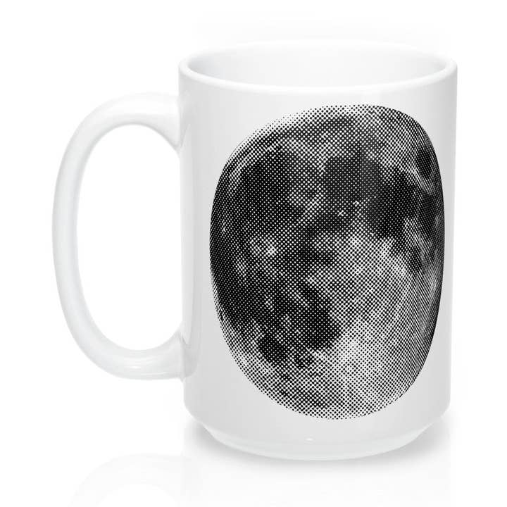 Halftone Moon Beker 15oz voor wholesale door Sharptooth Snail