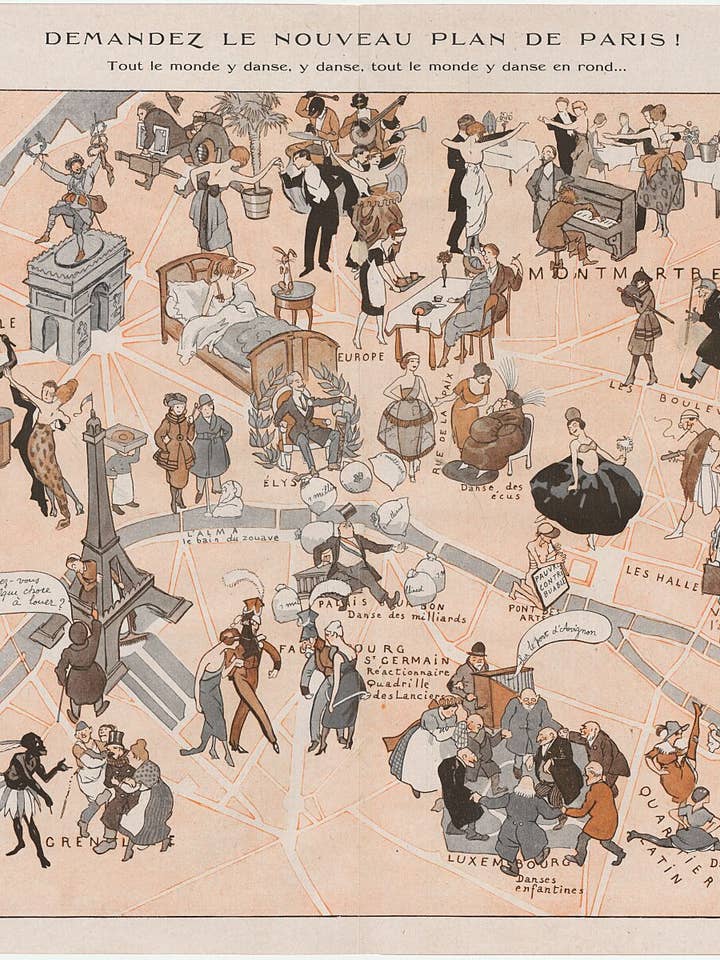 Demandez Le Nouveau Plan de Paris (Asking for a New Map of Paris) alias Paris in the Jazz Age Collection par Pierre Lissac - 1920 pour la vente par Flashback Shop