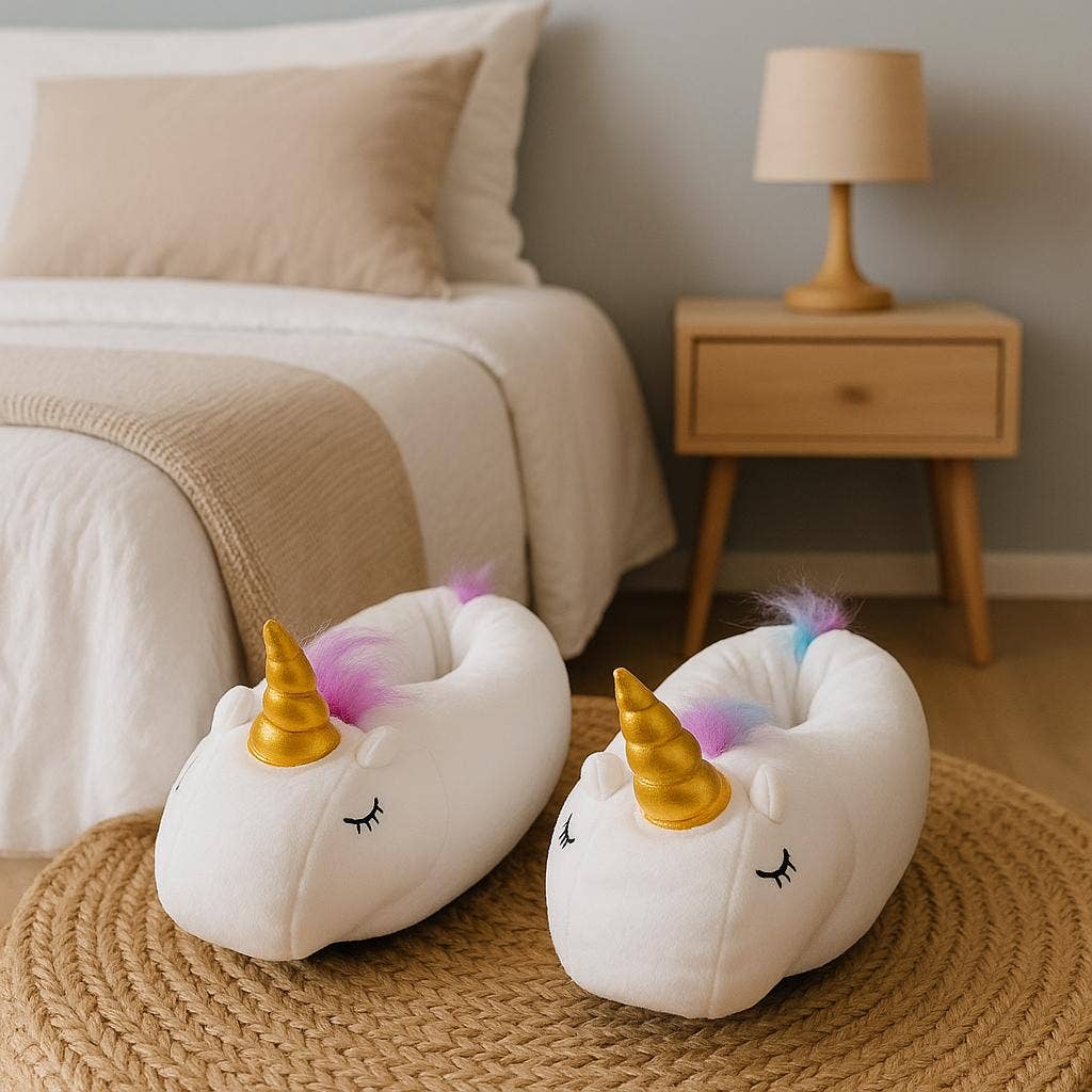 NHP International – wholesale Slippers – Women's – White unicorn slippers for women HS05 - Size 38/390