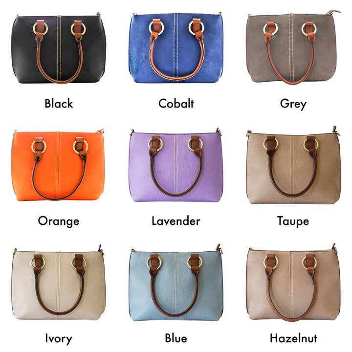 22 Tote - Wholesale Tote Bag - Women's - Pebbled Vegan Leather Triple-Compartment Shoulder Tote Bag17