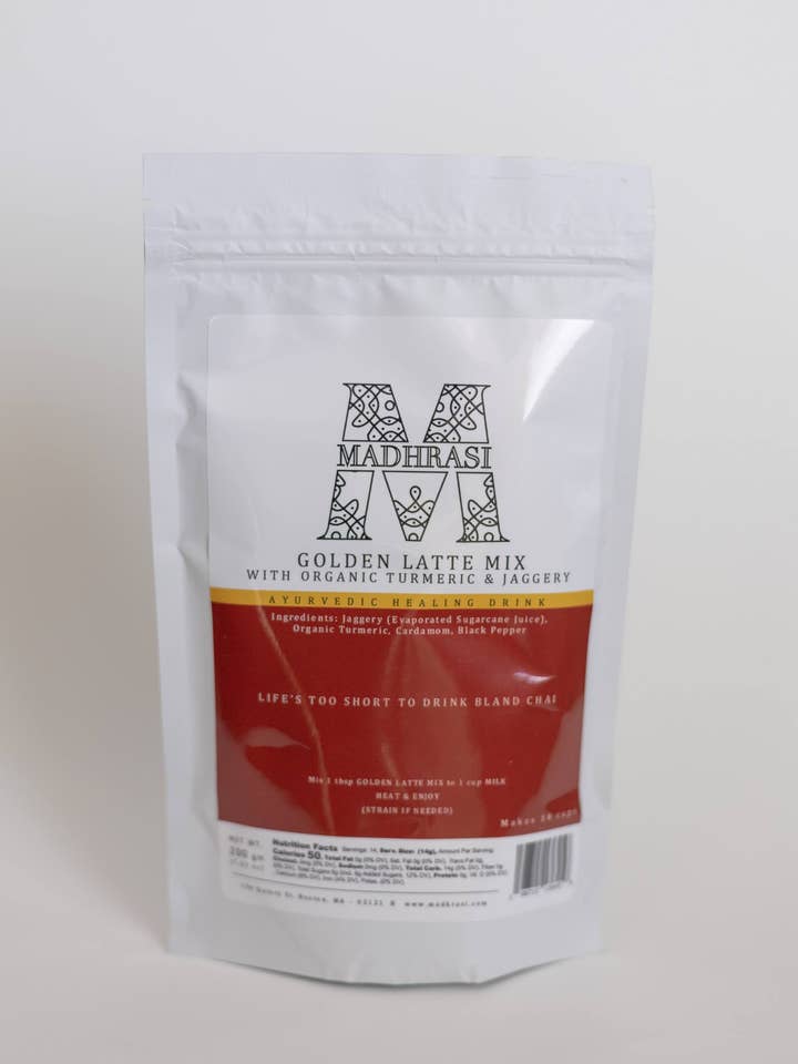 Golden Milk Turmeric Latte Mix with Jaggery (Caffeine-Free) for wholesale by Madhrasi Chai