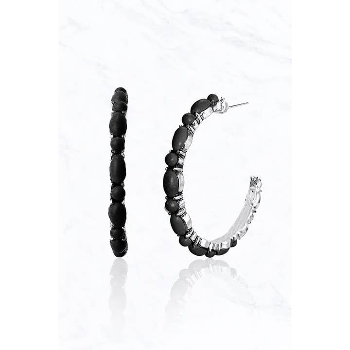 Suzie Q USA – wholesale Hoop-örhängen – 40MM, Semi äkta sten öppna änden Hoop-örhängen1