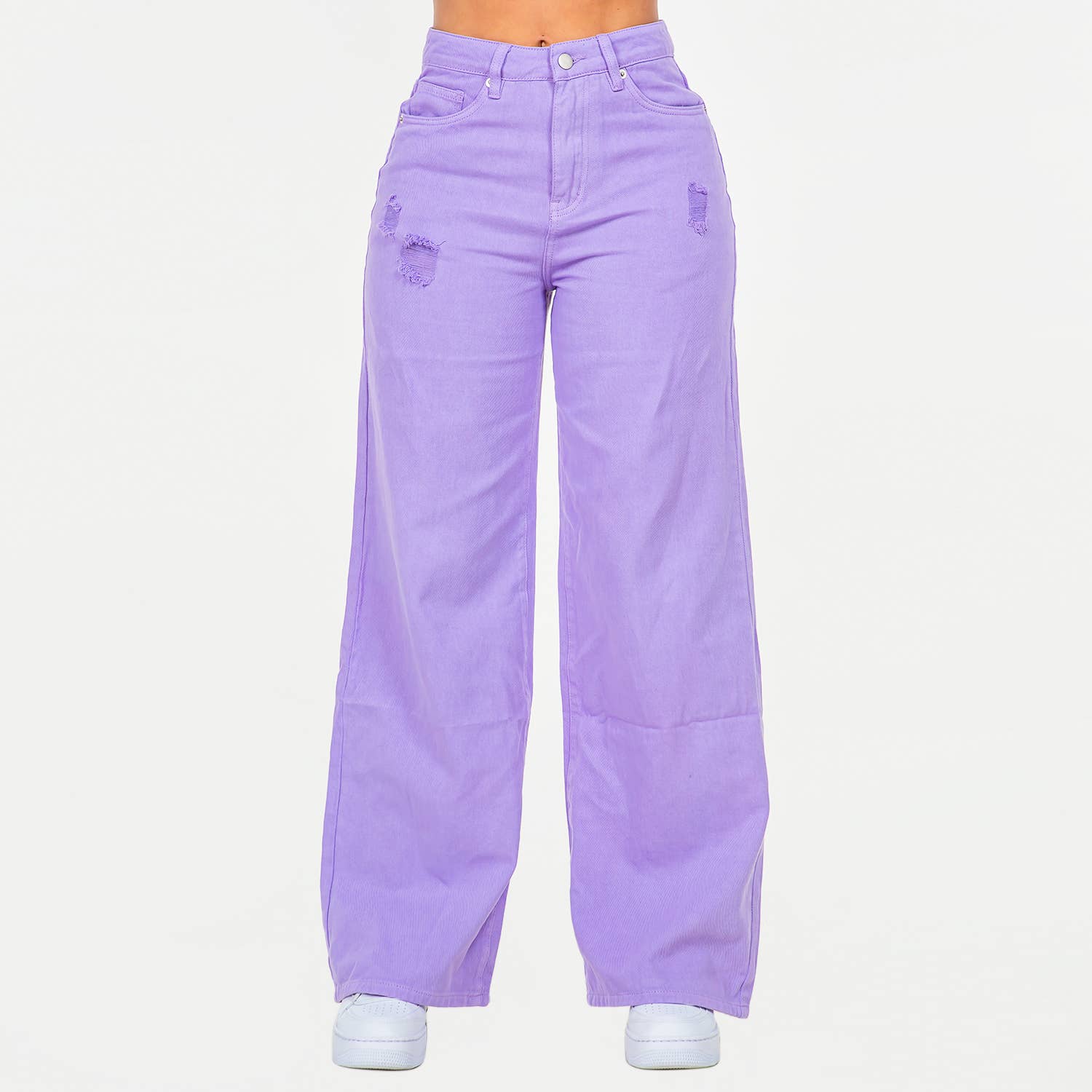 American Bazi - Venta al por mayor Vaqueros - Mujer - PANTALONES ANCHOS DESGASTADOS DE CINTURA ALTA - RJH303115