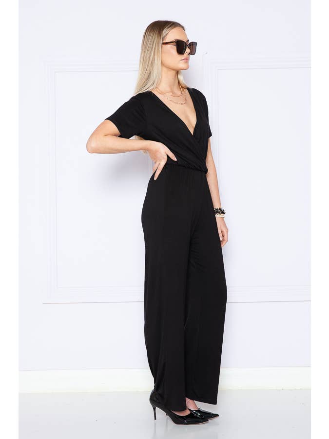 Burgundy Apparel - Wholesale Jumpsuit - Women's - CHEST OVERLAP SHORT SLEEVES JUMPSUIT6