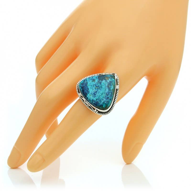 UniArt - Wholesale Cocktail/Statement Ring - Azurite drop ring and 925 silver13