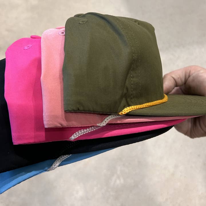 Vibes Hat Company - Wholesale Flat Brim Cap - Unisex - Vibes Retro Rope Hat- Salmon | Hat Bar | Blank Caps