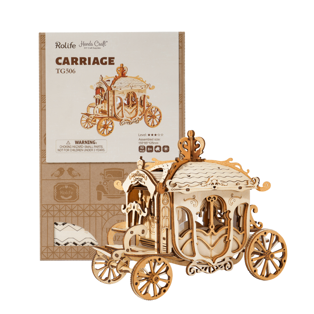 Hands Craft - Wholesale Puzzle - Kids - 3D Laser Cut Wooden Puzzle: Carriage9