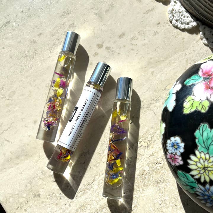 The Lavender Sachet - Wholesale Roll-On Fragrance - Violet + Sweet Orange Rollerball Perfume0