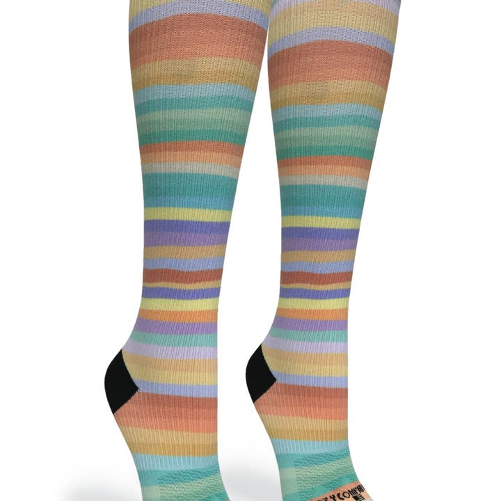 Crazy Compression - Wholesale Socks - Unisex - 360 Spring Stripes OTC Compression Socks (Standard & Extra Wide)1