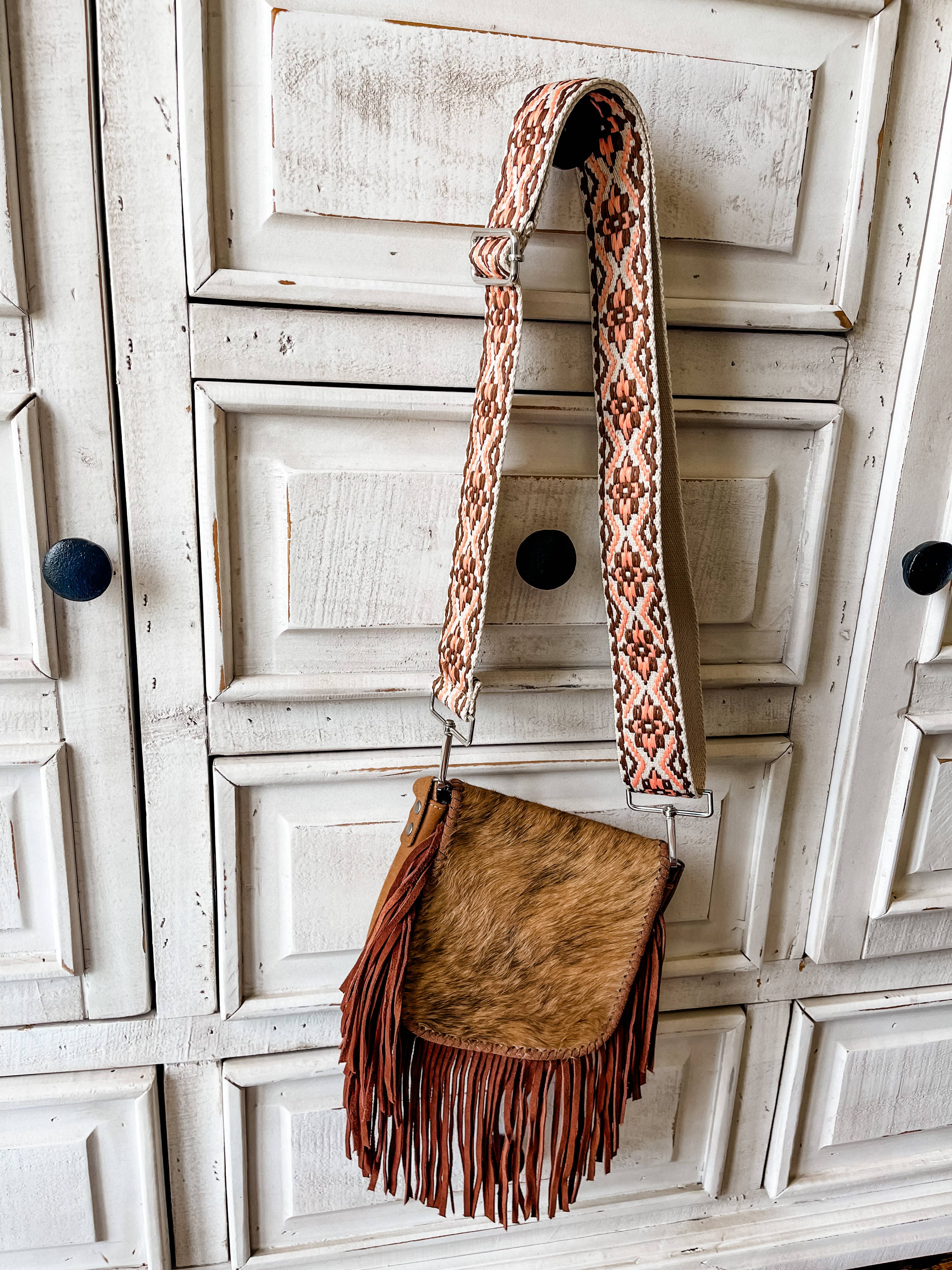 Boho Ranch Shop - Vente Sangle pour sac – femme - Bracelet à main aztèque brodé en style occidental4