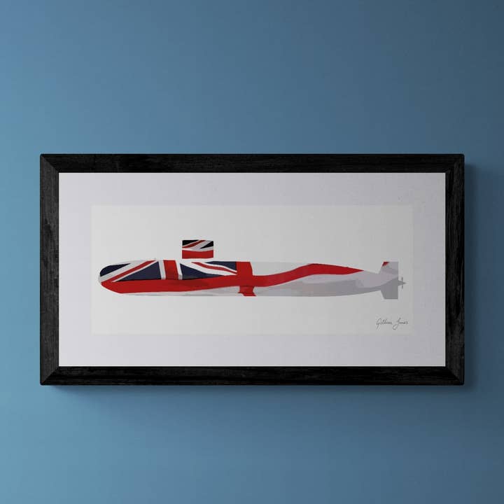 Impressão com alça branca submarina da classe Swiftsure por atacado de Gillian Jones Designs