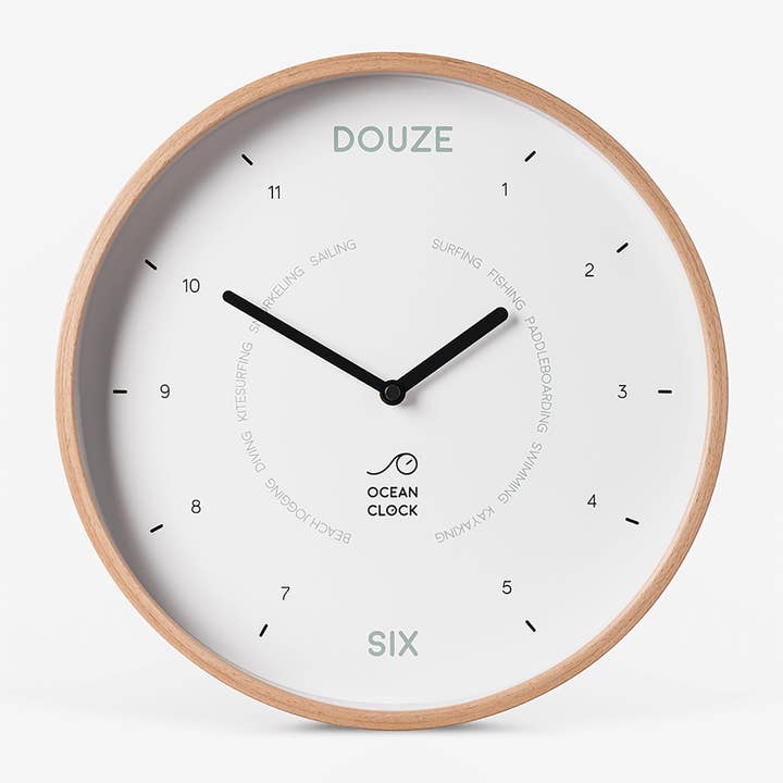 White wooden clock for wholesale by Ocean Clock
