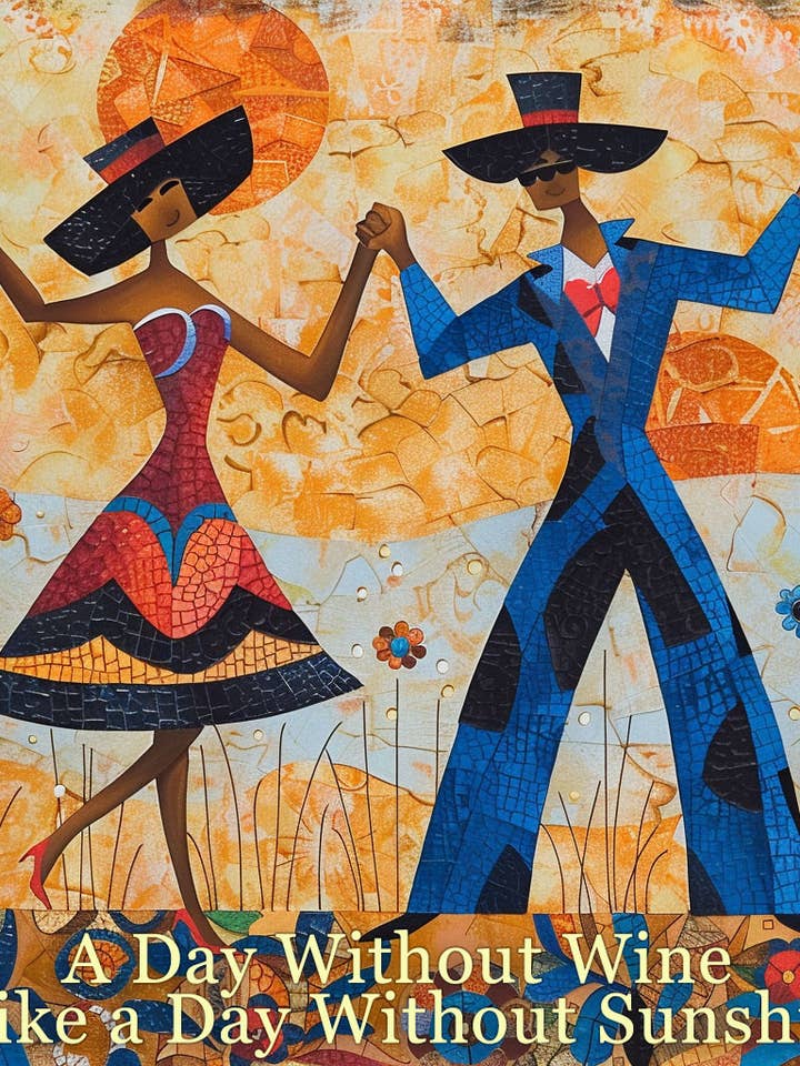 En dag uden vin er som en dag uden solskin 8 „x8" kunsttryk for engroshandel hos Mowbi
