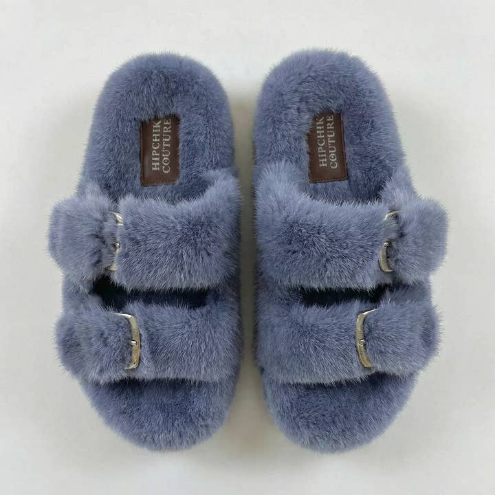 Mink Slide Sandaler Sko - Denim for engroshandel hos Hipchik