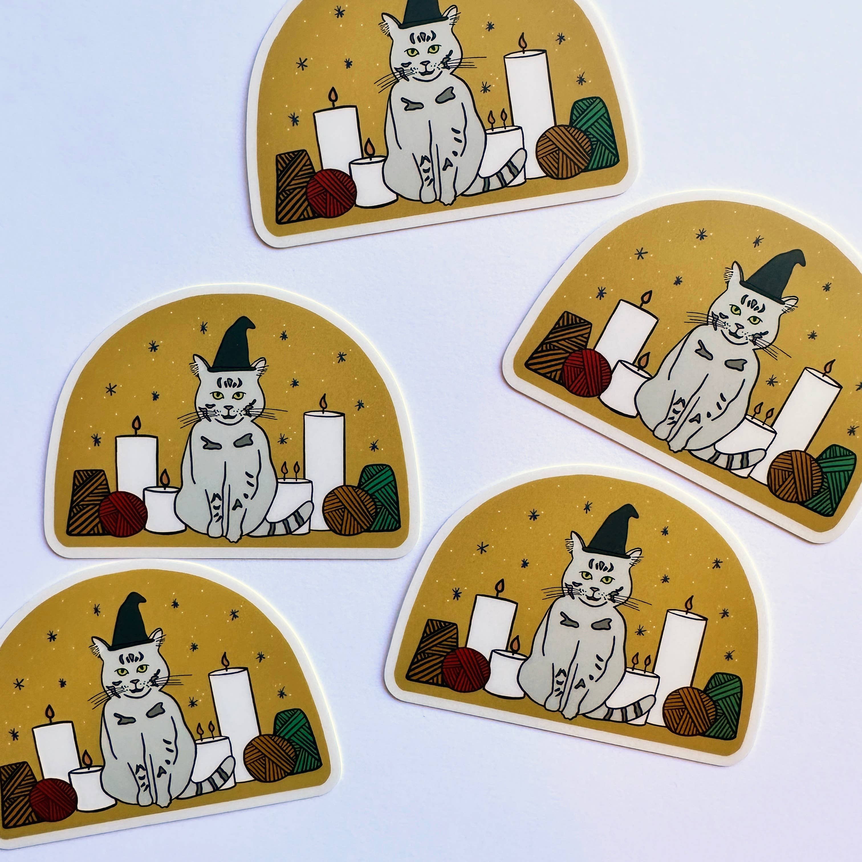 Made by Nilina – wholesale Klistermärke – Coven Garn Cat Sticker - Stickning Virka Vävning Fiber0