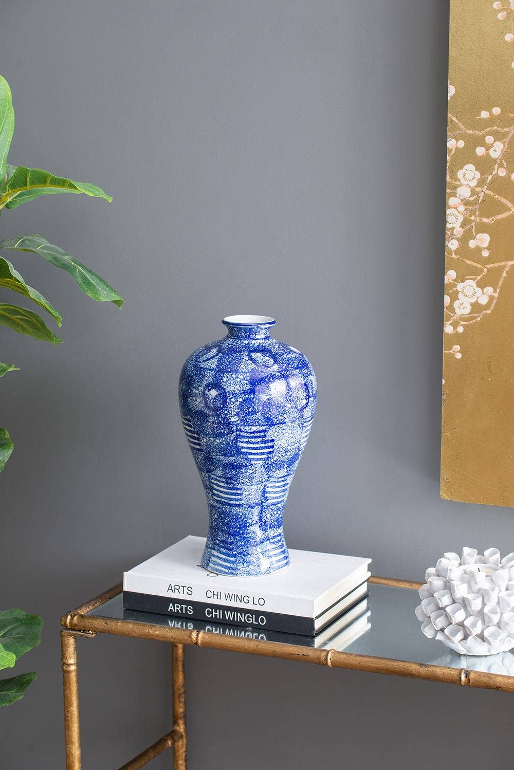 A&B Home Group Inc. - Wholesale Vase - D7x13" Traditional Porcelain Flower Vase - Blue/White3