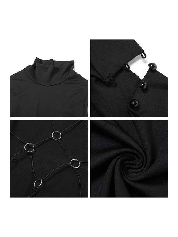 BLACK cut-out bodysuit for night out for wholesale on Faire9