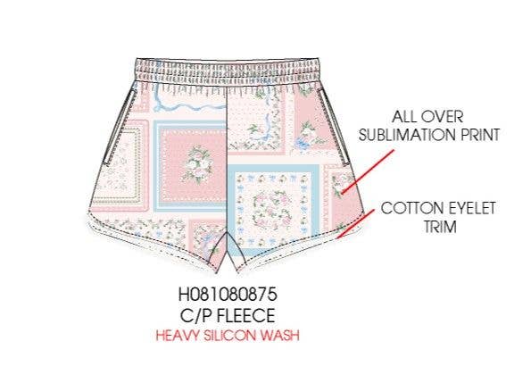 Paper Flower - Wholesale Shorts - Kids - Floral Tile Print Shorts Tween Girls2