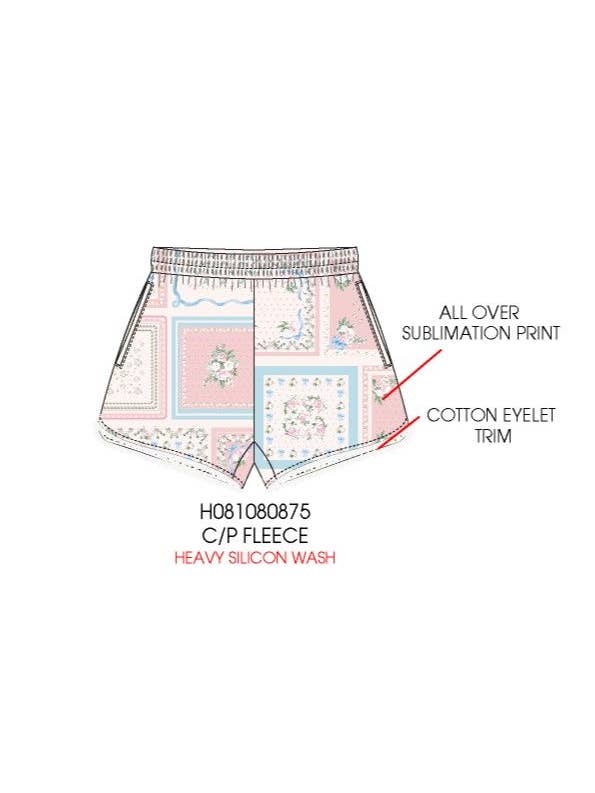 Paper Flower - Wholesale Shorts - Kids - Floral Tile Print Shorts Tween Girls2