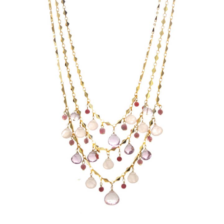 Blush Bib Necklace for wholesale by Rachel Reinhardt