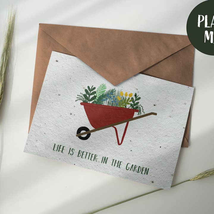 Purcell-Green Studios – wholesale Everyday greeting card – Life is better in the garden Plantable Seed Card0