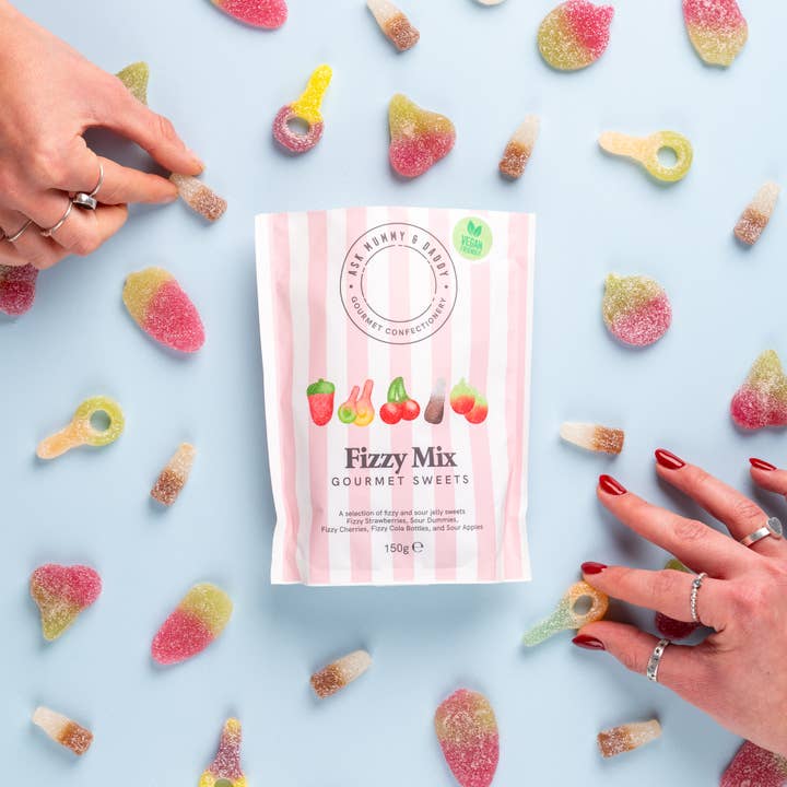 Ask Mummy & Daddy - Wholesale Gummy - NIEUWE Fizzy Mix! Zak - 150G1