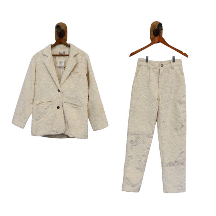 Sloan Set aus Samtblazer und plissierter Hose, Größe S, SBS5 für den Großhandel von Farewell Frances