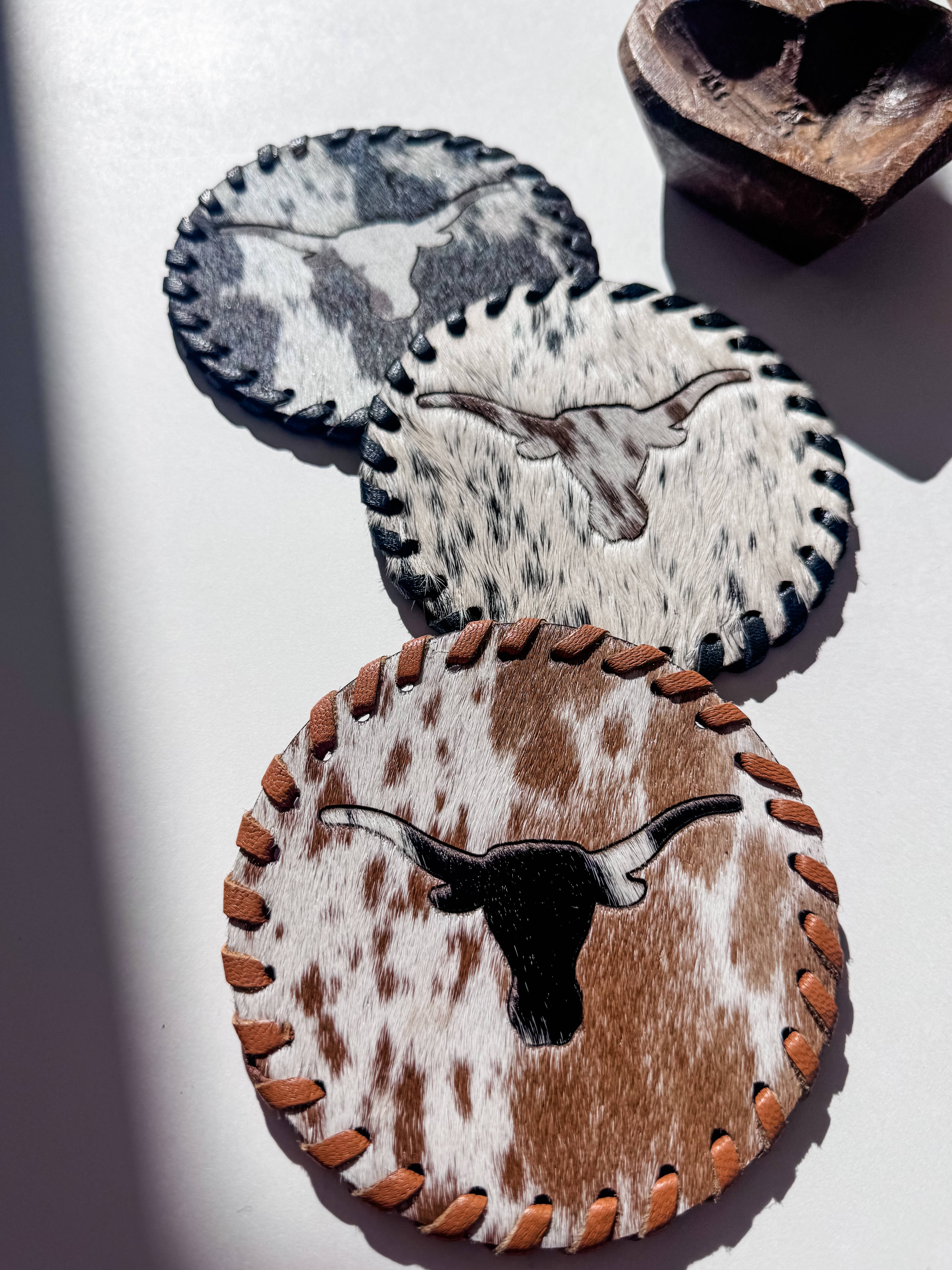 Boho Ranch Shop - Wholesale Coasters - Genuine Cowhide Leather Coasters P| Western Hair-On Hide6