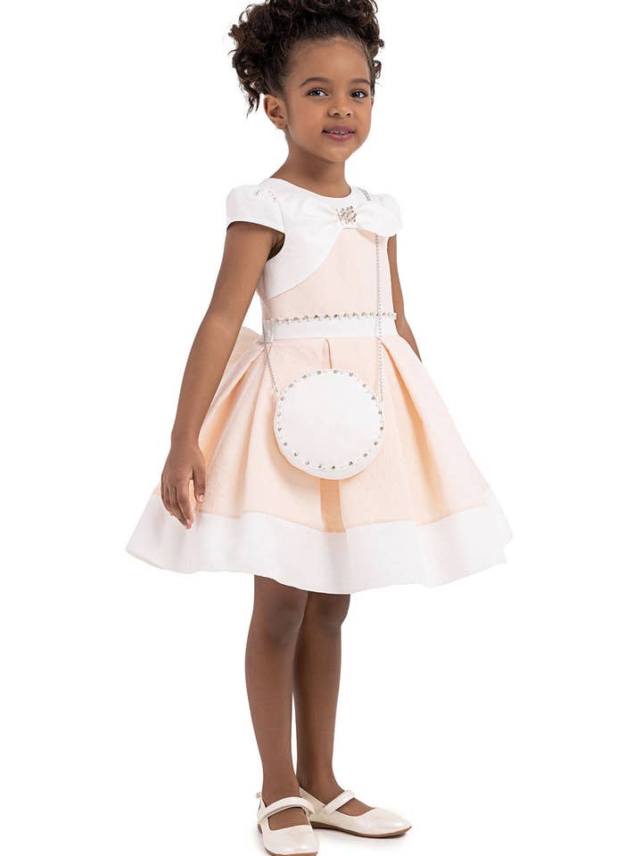 Pamina Kids - Wholesale Dress - Kids - Salmon Moon-sleeved, Dress For Girls 2-6 Age 33213pr1