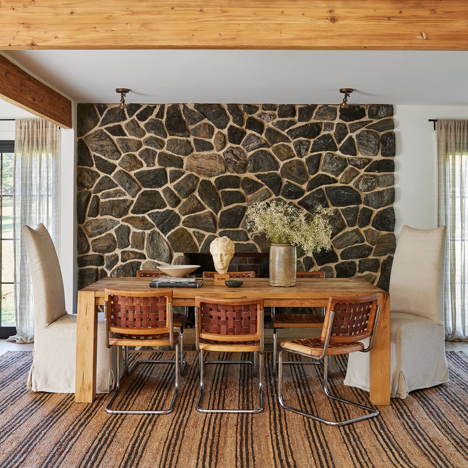 Natural Sycamore Striped Jute Area Rug for wholesale on Faire6