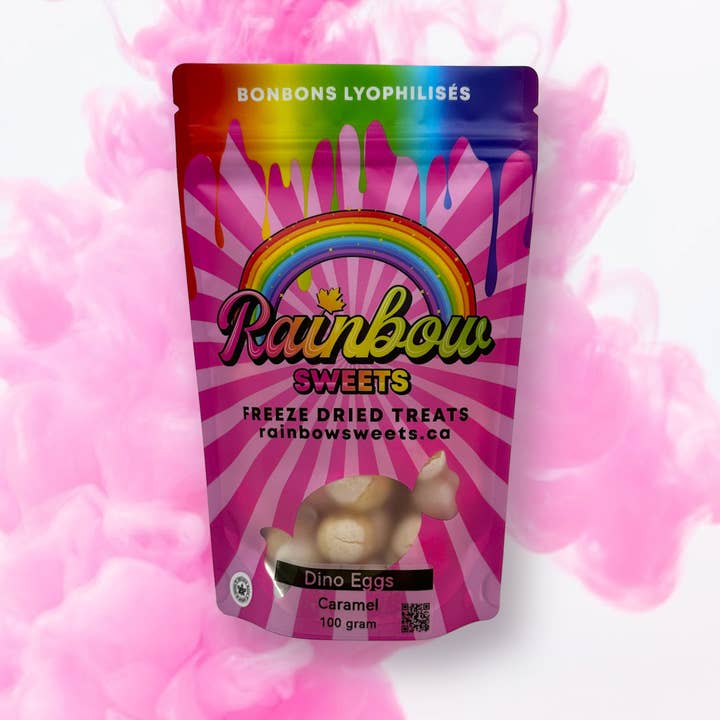 Freeze Dried Caramel Dino Eggs (Swedish Candy) for wholesale by Rainbow Sweets