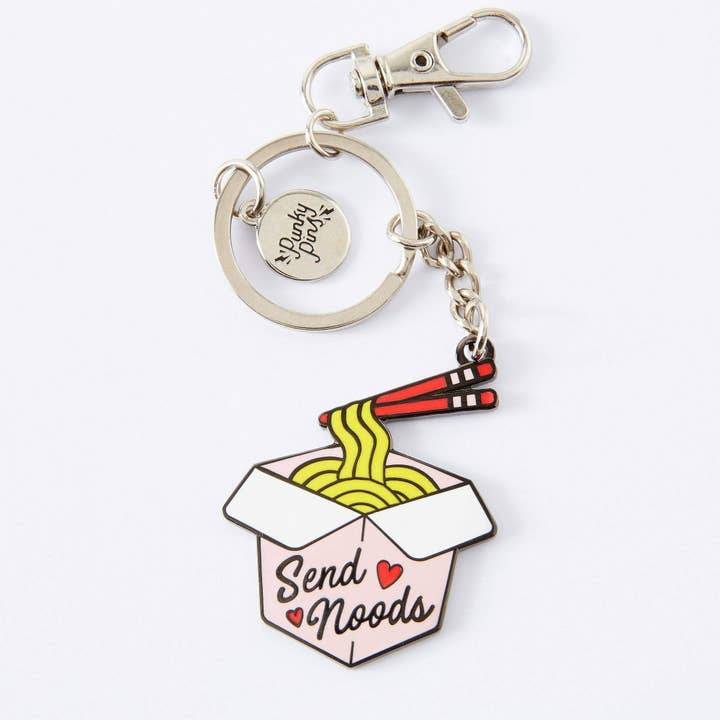 Portachiavi smaltato Send Noods per la vendita all'ingrosso da parte di Punky Pins