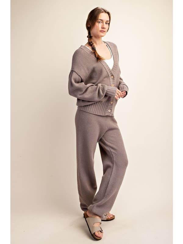 Sunday Morning - Wholesale Lounge Set - Women's - SET270037 SOFT KNIT OVERSIZED CARDI SWEATER SET16