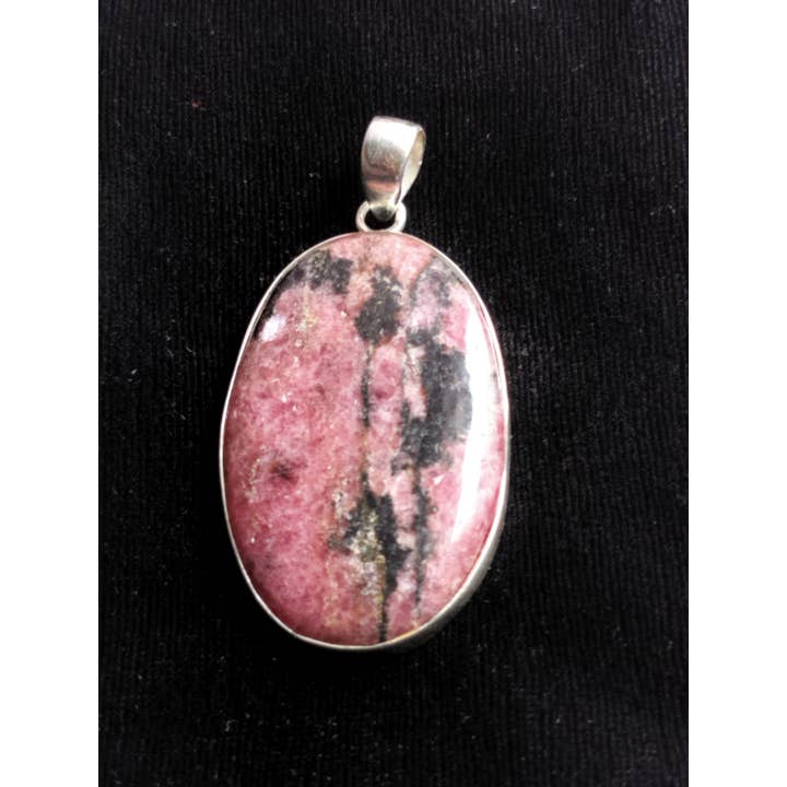 Beautiful Rhodonite Gemstone 925 Silver Unisex Pendant for wholesale by SILVER CAVE
