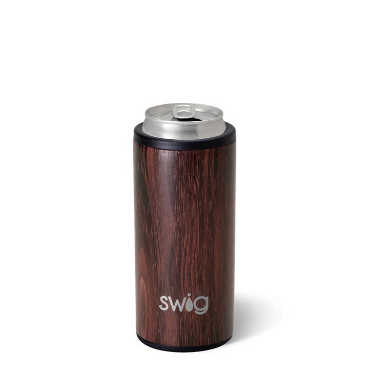 Bourbon Barrel Skinny Can Cooler (12oz) for wholesale by Swig Life