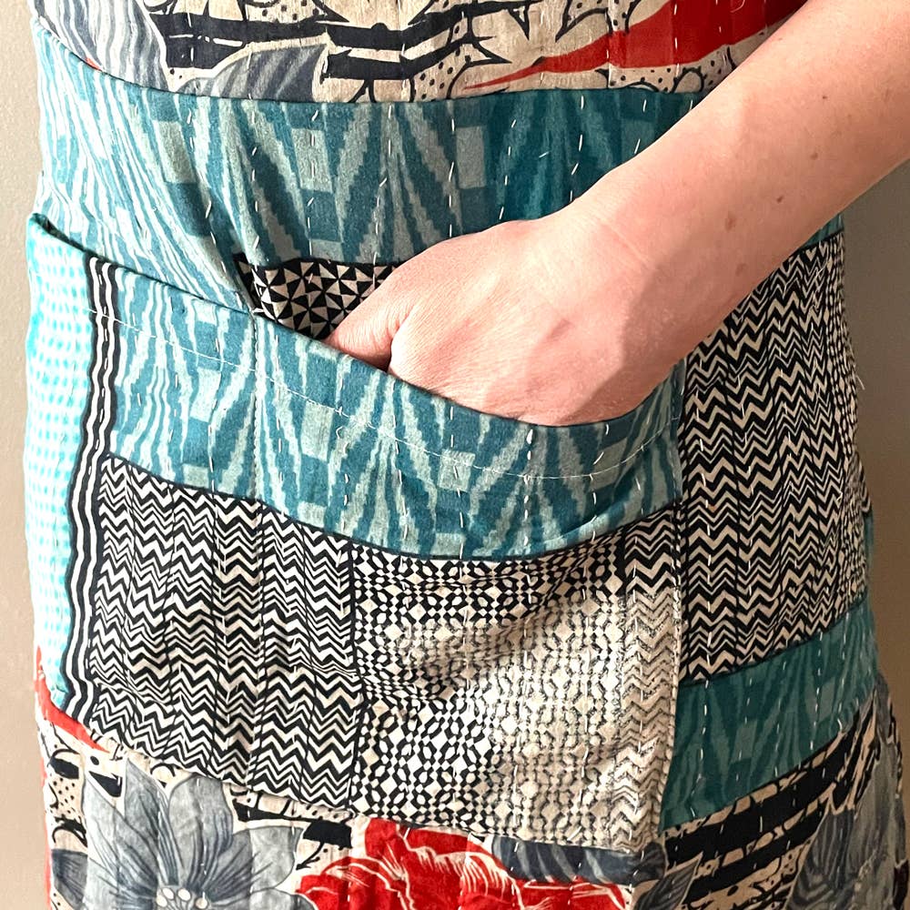 Mira Fair Trade - Wholesale Apron - Upcycled Kantha Apron (Assorted Patterns)2