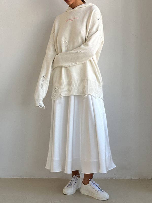 Sheer Trend - Venta al por mayor Falda - Mujer - Faldas plisadas de color liso, línea A, cintura alta y elástica2