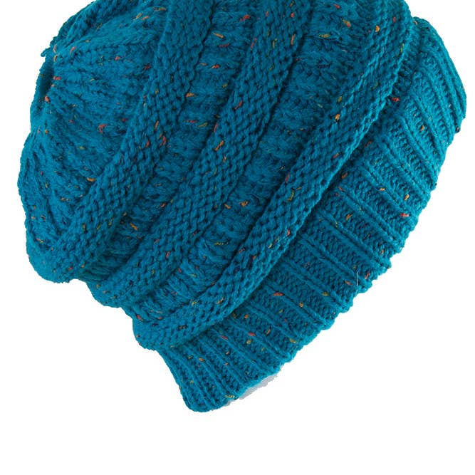 Hana - Wholesale Beanie – Women's - C.C Confetti Ponytail Messy Bun Beanie35