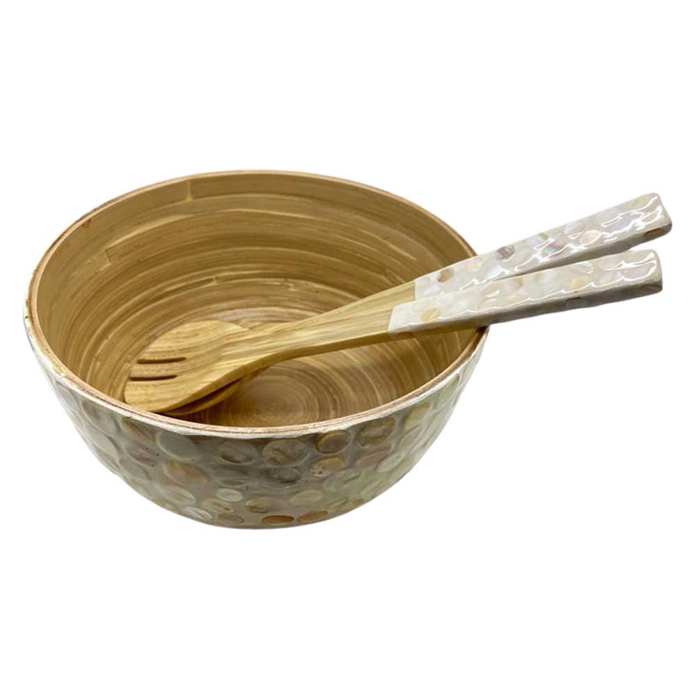 VIE - Wholesale Serve Bowl - Bamboo Salad Bowl, 23x10cm, with Matching Salad Servers39