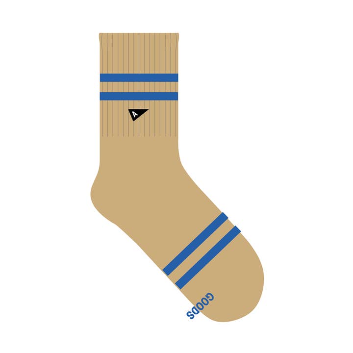 Crew Sock - Sand Stripe for wholesale by Arvin Goods