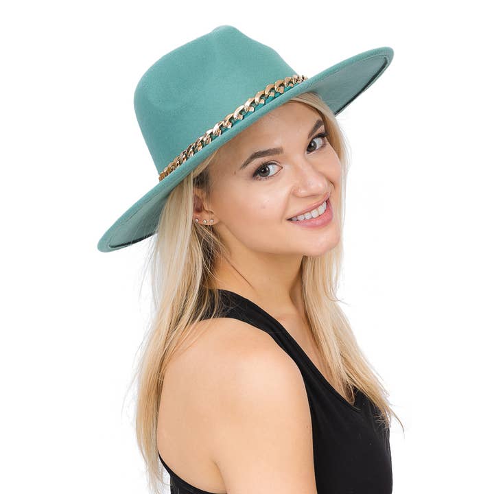 Cap Zone – Fedora - Mulher por atacado – Chapéu Monocromático Revelado Corrente Cubana Larga Feltro Chapéu16