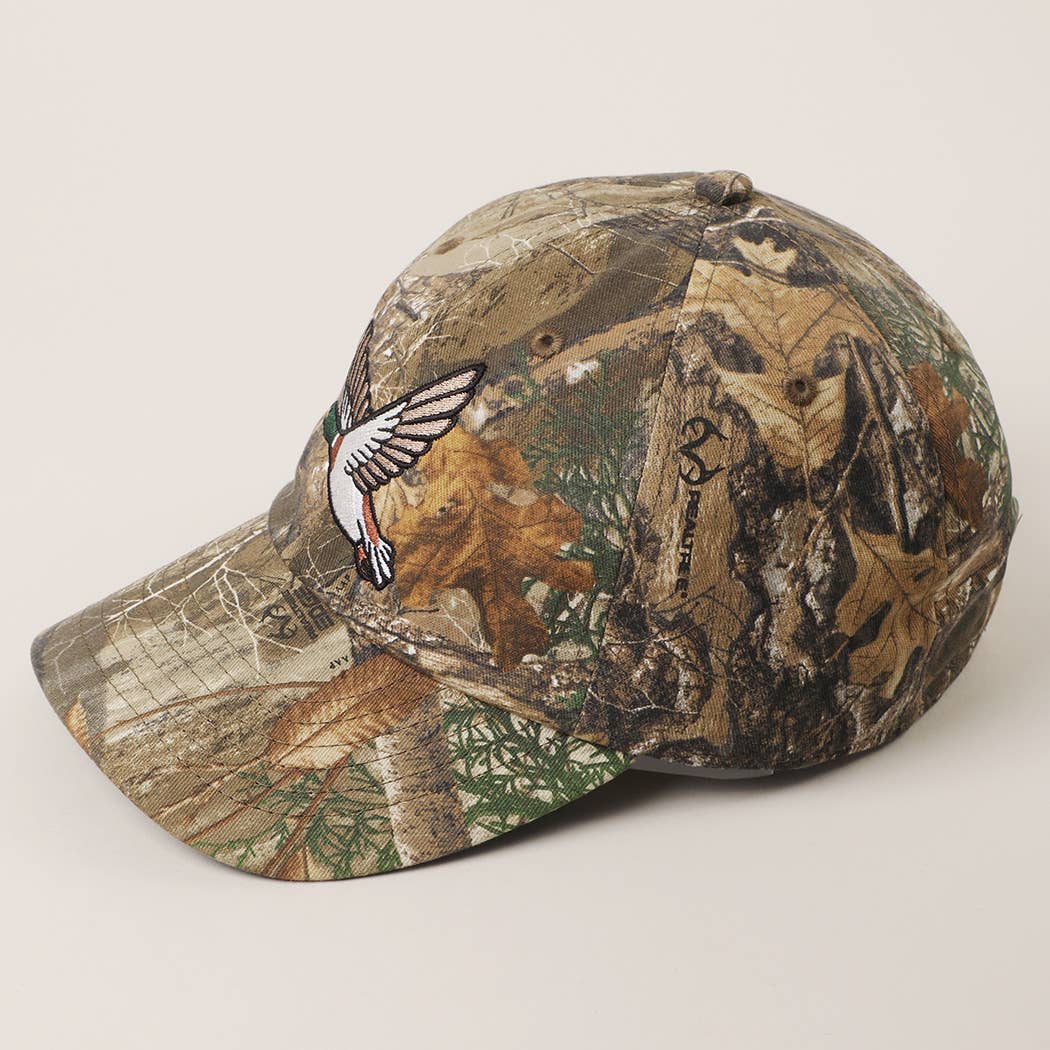EDGEMINI Flying Mallard Embroidered Cap with Leaf Print for wholesale on Faire5