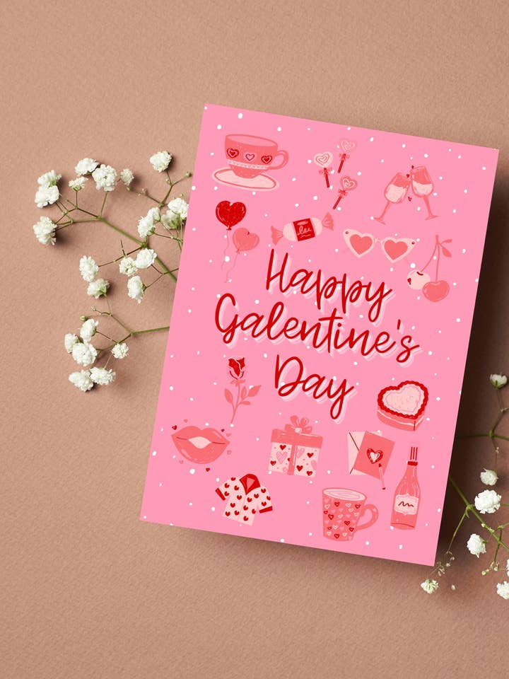 Happy Galentine's Day Best Friend Valentine's Greeting Card for wholesale by Printicole