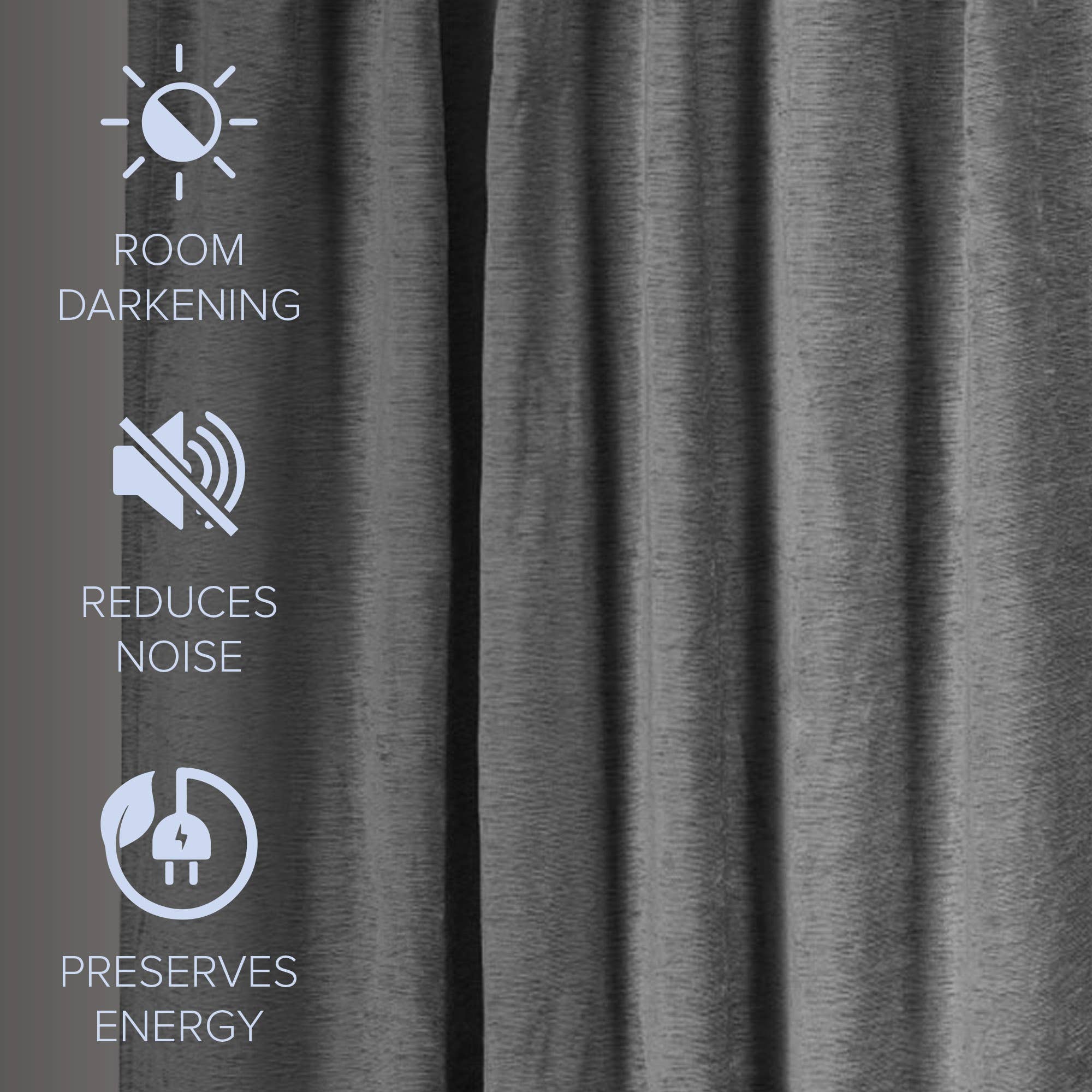 Awesome Home - Wholesale Curtain - Chenille Room Darkening Back Tab Curtain, 1 Panel, 52"x96"3