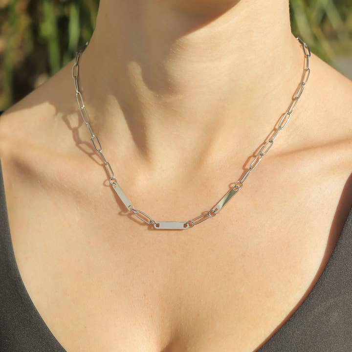 WJW - Wholesale Jewelry Set - 30pc 18K Gold PVD Coated Stainless Steel Paperclip Necklace