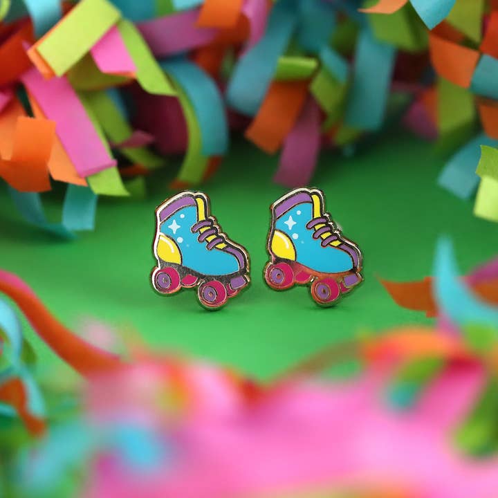LuxCups Creative - Wholesale Stud/Post Earrings - Roller Skate Earrings