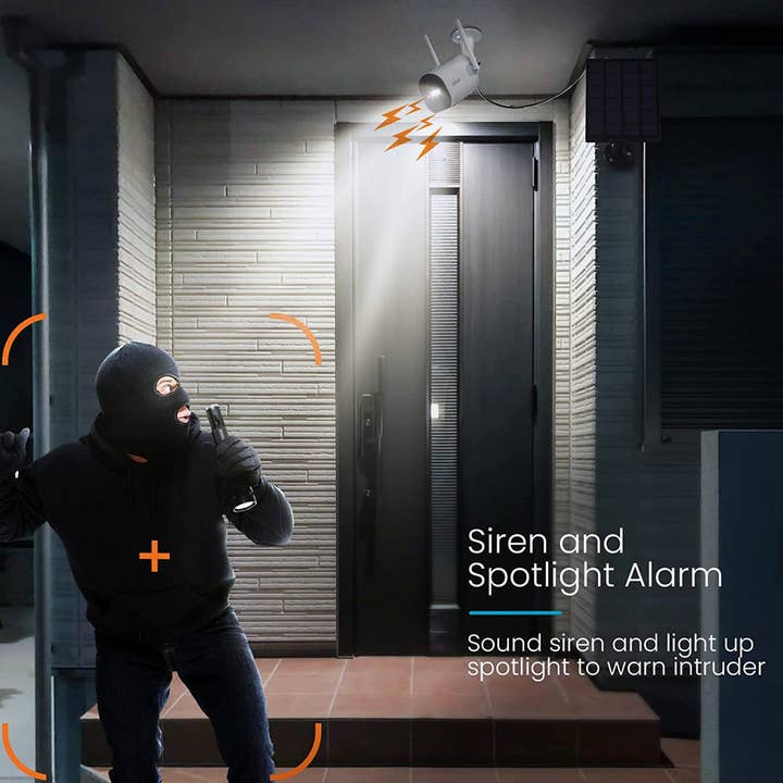 OutdoorSolarOutlet - Wholesale Outdoor/Lawn Light - Security Cameras Wireless Outdoor, 2K Solar Powered Outdoor Security Cameras with Spotlight & Siren6