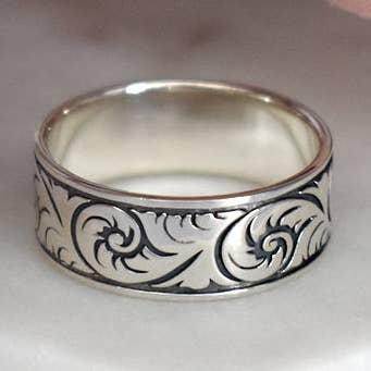 Harley stürzende Wellenring für den Großhandel von Kali Ma Designs - Sterling Silver Jewellery