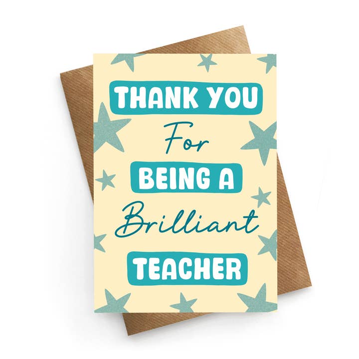 Carte de remerciement - Professeur brillant pour la vente par STUCK SHOP GIFTS